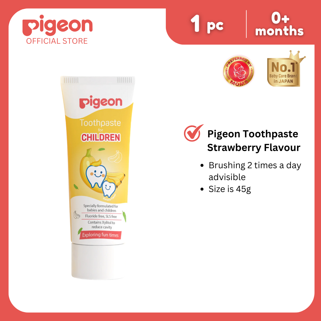 Pigeon Toothpaste Banana - Flouride, SLS, Paraben Free Safe for Babies & Children 0+ months