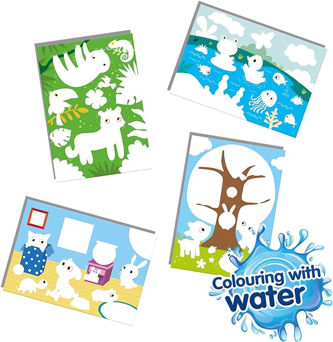 Colouring with water - Hidden animals