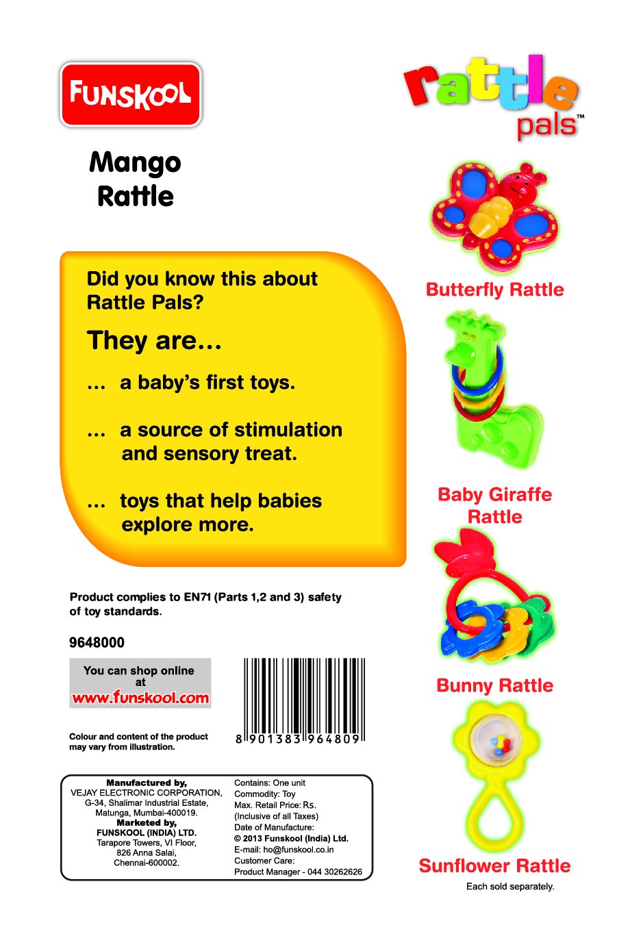 GIGGLES MANGO BABY RATTLE