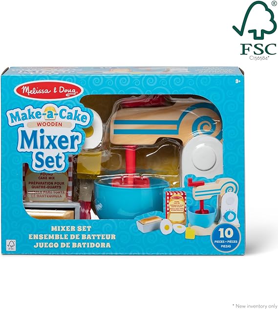 Melissa & Doug Wooden Make-a-Cake Mixer Set