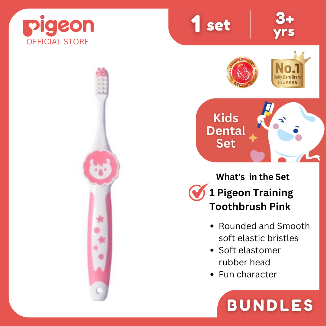 Pigeon Toothpaste Orange and Toothbrush Lesson 3 Pink