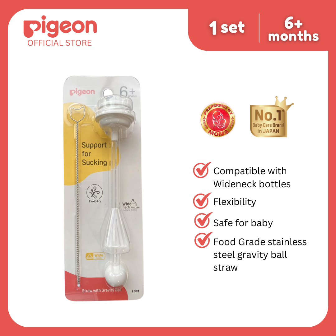 Pigeon Gravity Ball Straw With Brush for Wide Neck Bottles