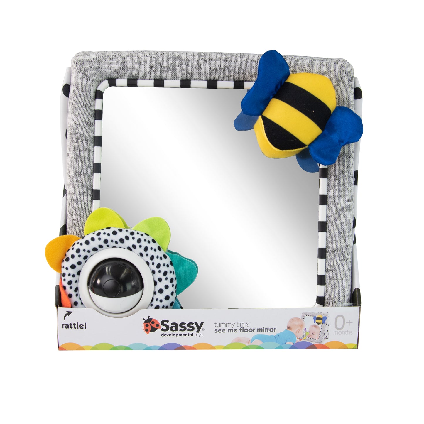 SASSY GREY TUMMY TIME FLOOR MIRROR BEE