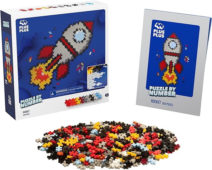 Plus Plus Puzzle By Number Rocket 500pcs