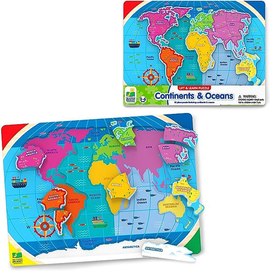 Lift & Learn Clock & Continents of the World with Activity Book