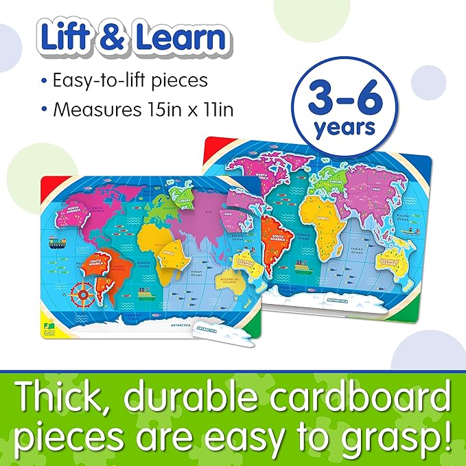 Lift & Learn Clock & Continents of the World with Activity Book