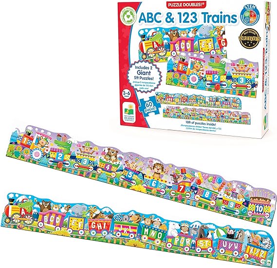 Puzzle Doubles Giant ABC & 123 Train Floor Puzzles