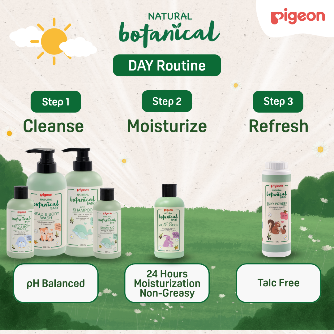 Pigeon Official Natural Botanical Baby Shampoo 200ml– pH Balanced Hair Care with Chamomile, 24H Moisturization, Newborn Safe, Dermatologically Tested, Hypoallergenic, 90% Natural Origin, Japan No. 1 Brand