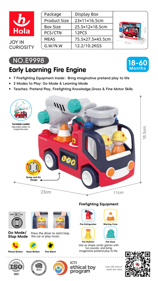 Hola Early Learning Fire Engine (with lights/music/electric universal)
