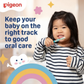 Pigeon Official Toothpaste Strawberry 0+ Months 1pc - 100% Food Grade Ingredients, SLS/Fluoride Free, Safe if swallowed, Gentle on new milk teeth, made with Xylitol agent, Co-developed with Pediatric Dentist, Japan No. 1 Brand