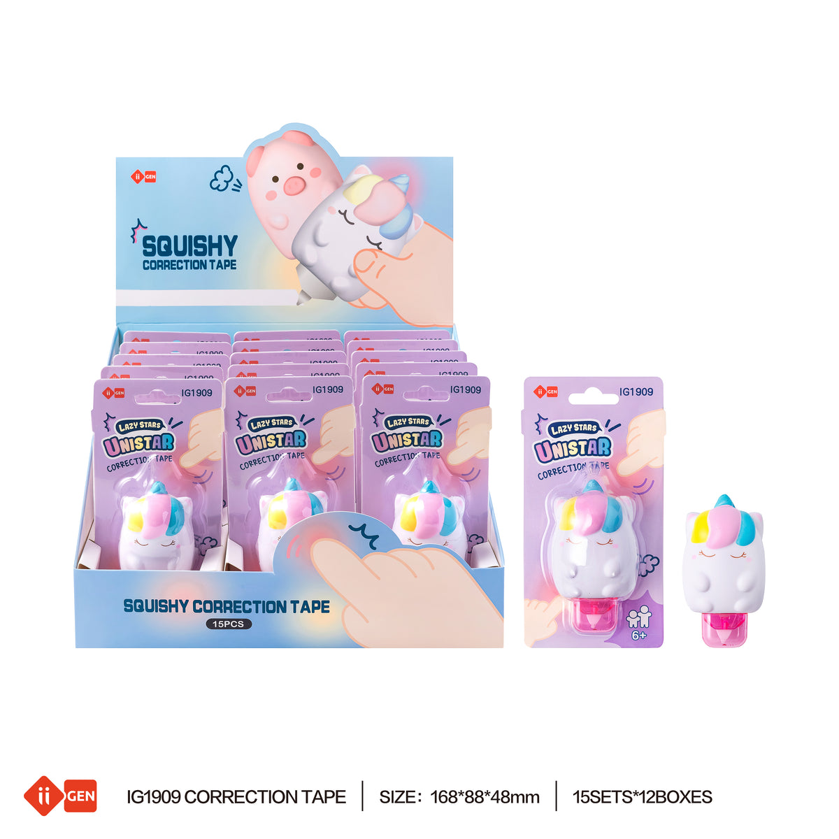 LAZY STAR Squishy correction tape (unicorn design)