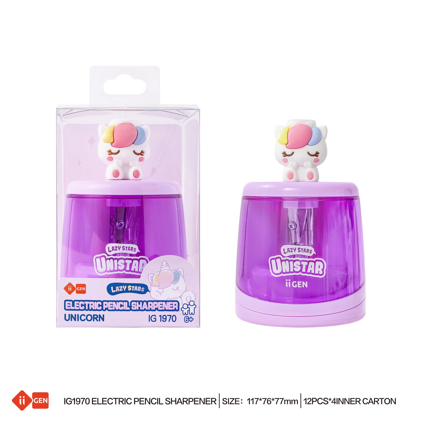 LAZY STAR Electric pencil sharpener (unicorn design)
