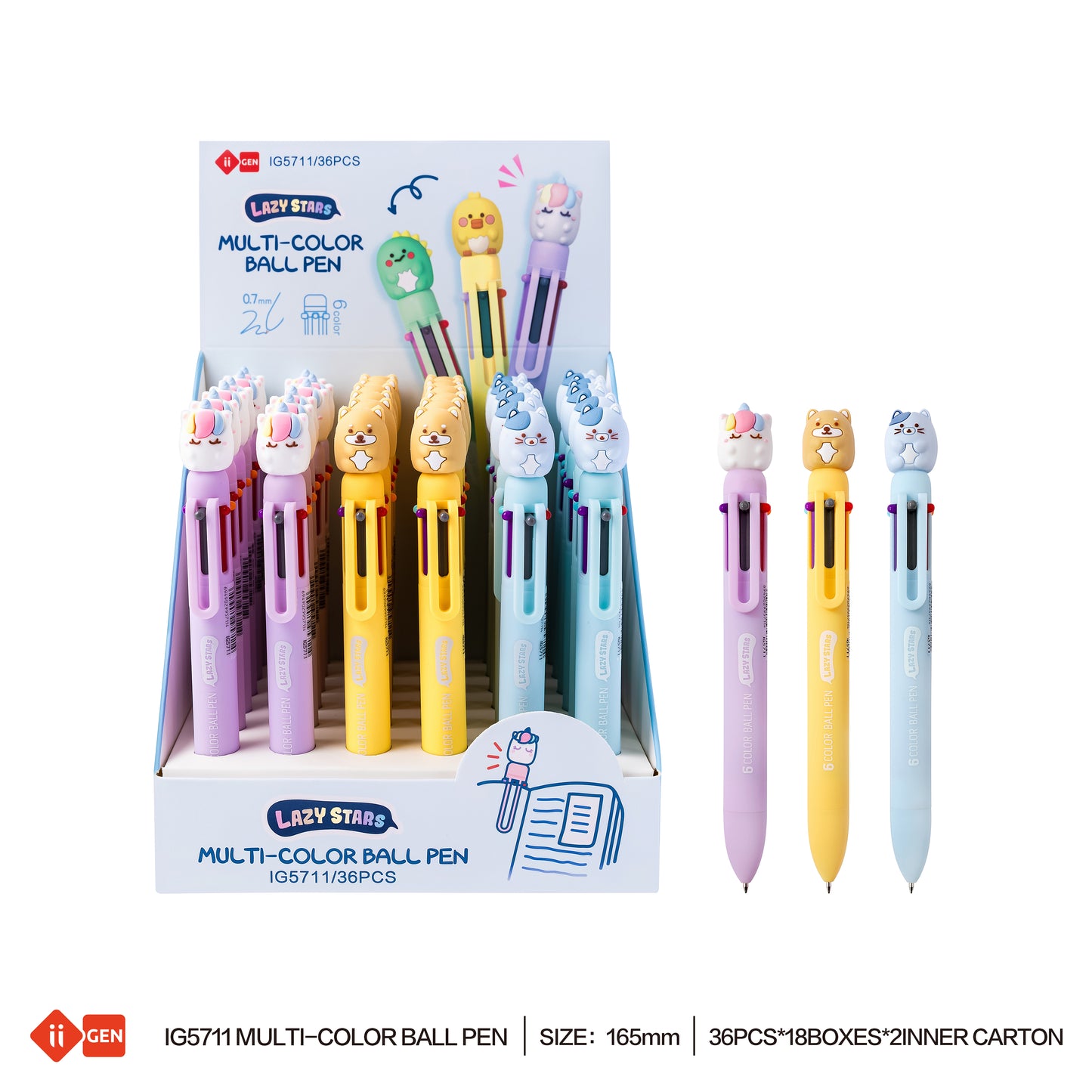 LAZY STAR Multi-color ball pen 1 pc only