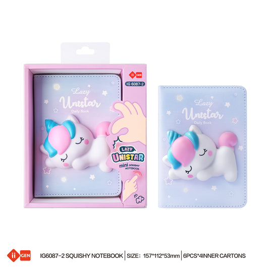 LAZY STAR mini suqishy notebook (unicorn design)