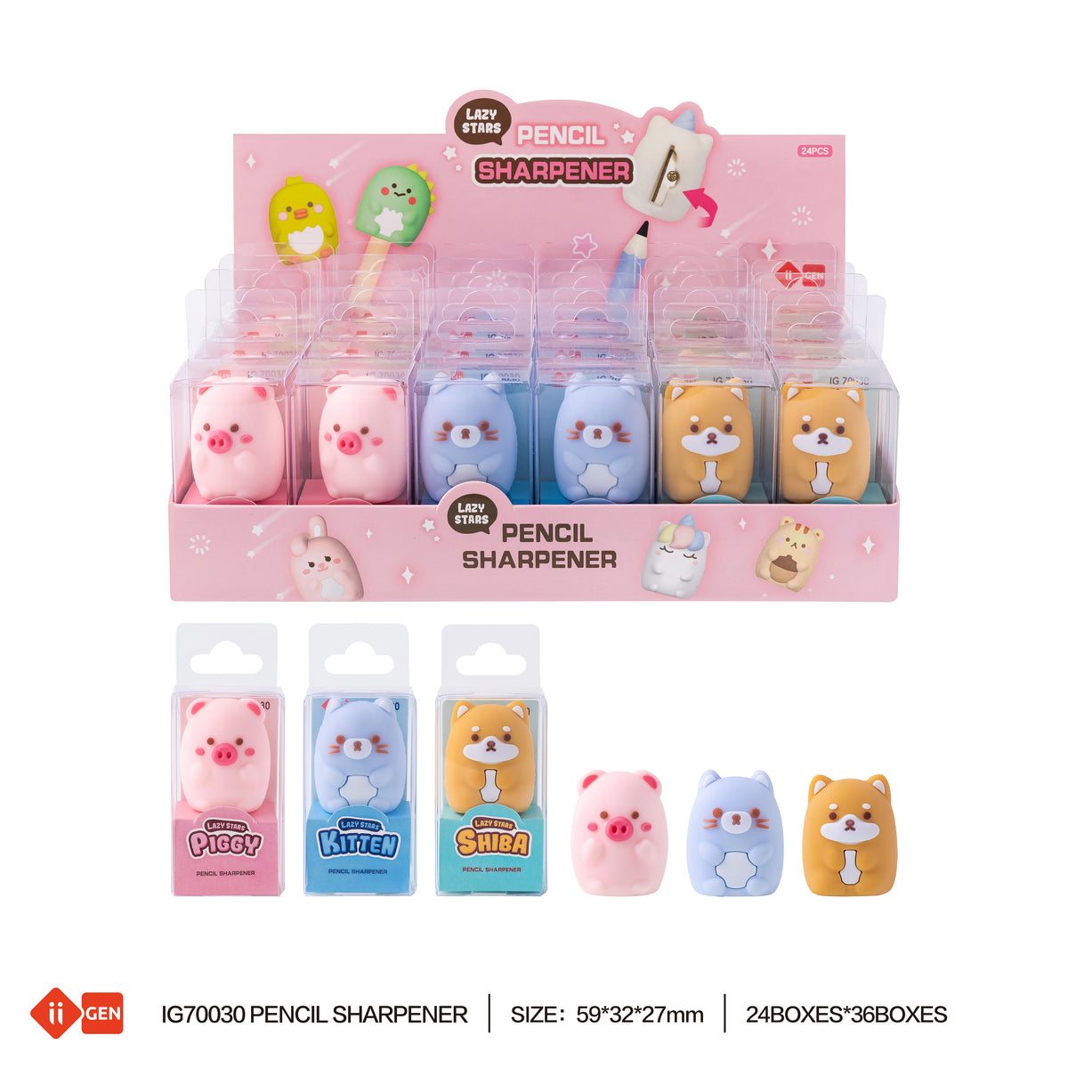 LAZY STAR Pencil sharpener (pig //bear design) 1 pc only