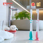Pigeon Official - Lesson 4 Toothbrush Mint with Suction Cup Stand, 18+ Months, Soft Bristles, Slim head to reach back molars, Ergonomic handle, BPA Free, Co-developed with Pediatric Dentist, Japan No. 1 Brand