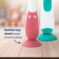 Pigeon Official - Lesson 4 Toothbrush Mint with Suction Cup Stand, 18+ Months, Soft Bristles, Slim head to reach back molars, Ergonomic handle, BPA Free, Co-developed with Pediatric Dentist, Japan No. 1 Brand