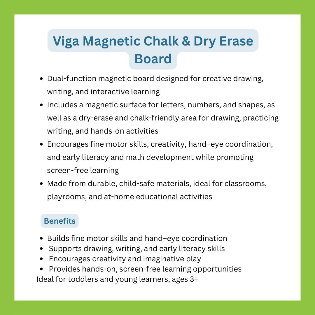 Viga Magnetic Chalk & Dry Erase Board