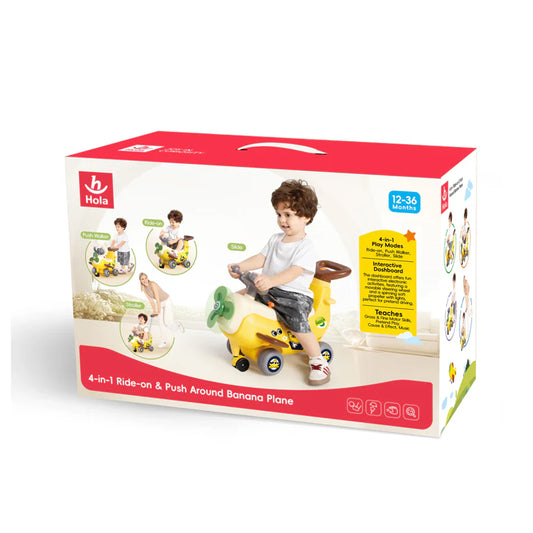 Hola 4-in-1 Ride-on & Push  Around Banana Plane