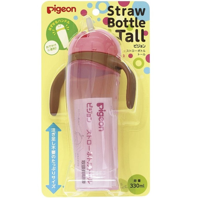 Pigeon Tall Straw Bottle (Pink)