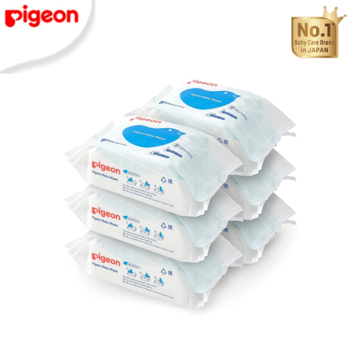 PIgeon Baby Wipes 80's Water Base Refill PK6