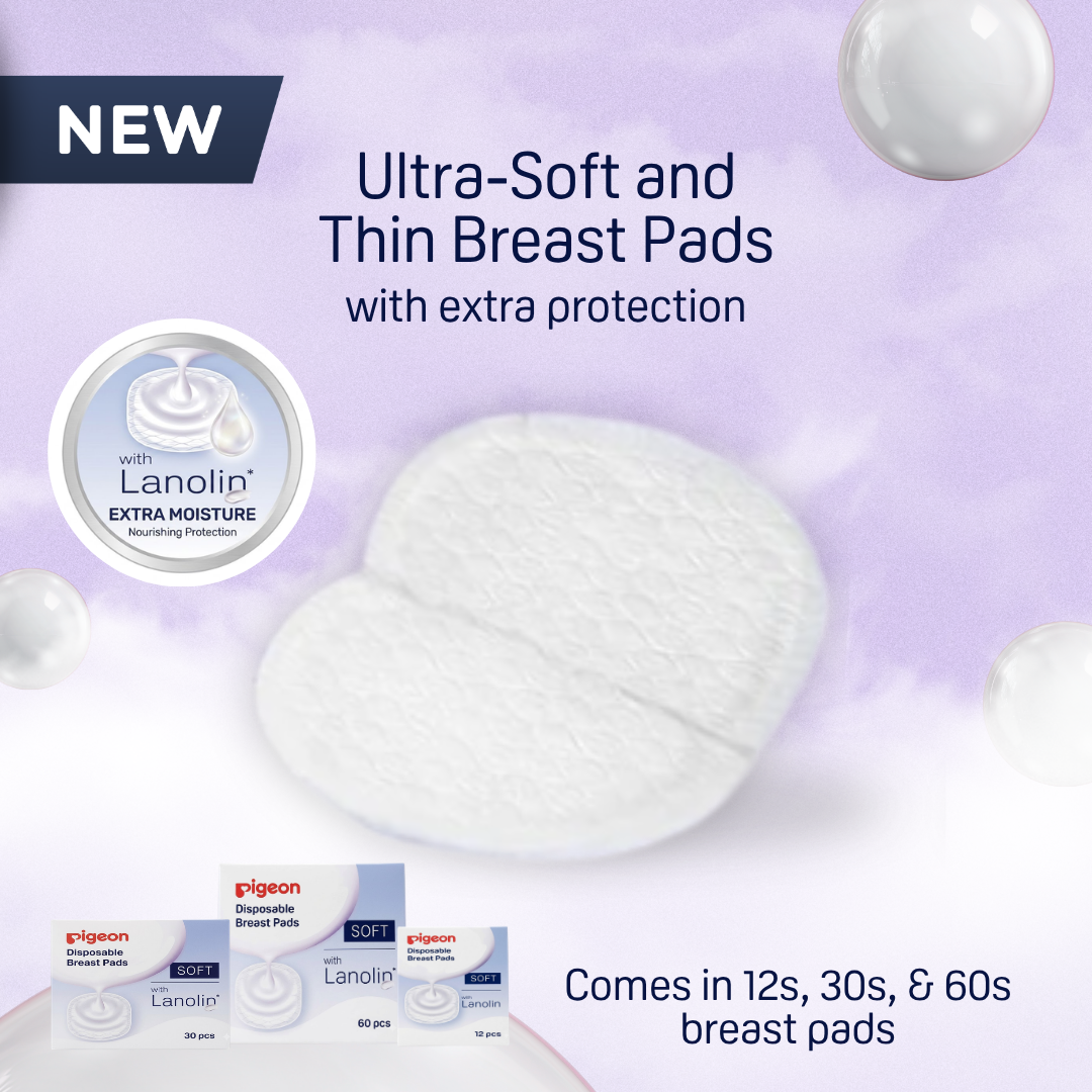 NEW Pigeon Breast Pads with Natural Lanolin (12pcs) - Soothing & Ultra-Absorbent Nipple Care Disposable Nursing Pads, Japan No. 1 Brand