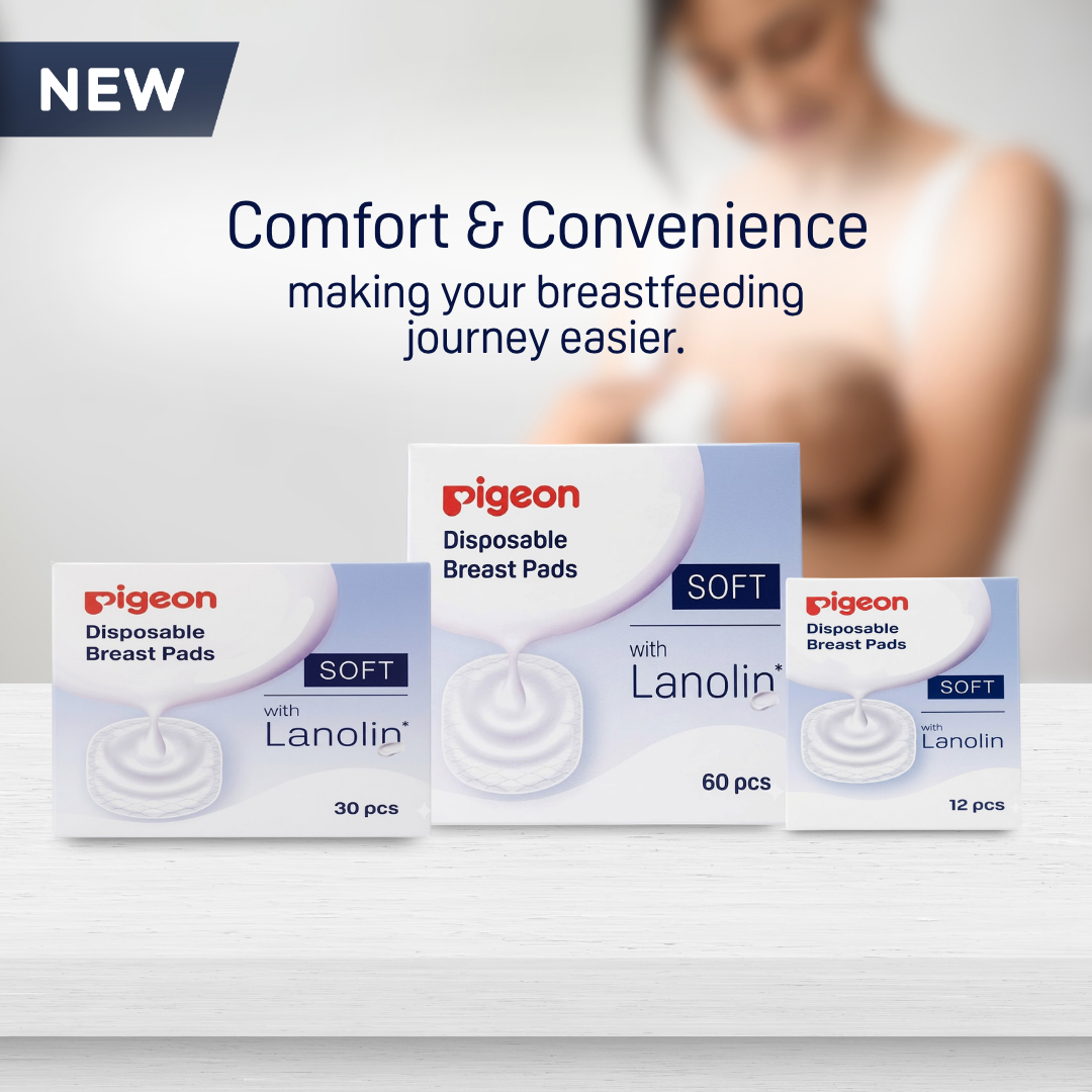 NEW Pigeon Breast Pads with Natural Lanolin (12pcs) - Soothing & Ultra-Absorbent Nipple Care Disposable Nursing Pads, Japan No. 1 Brand