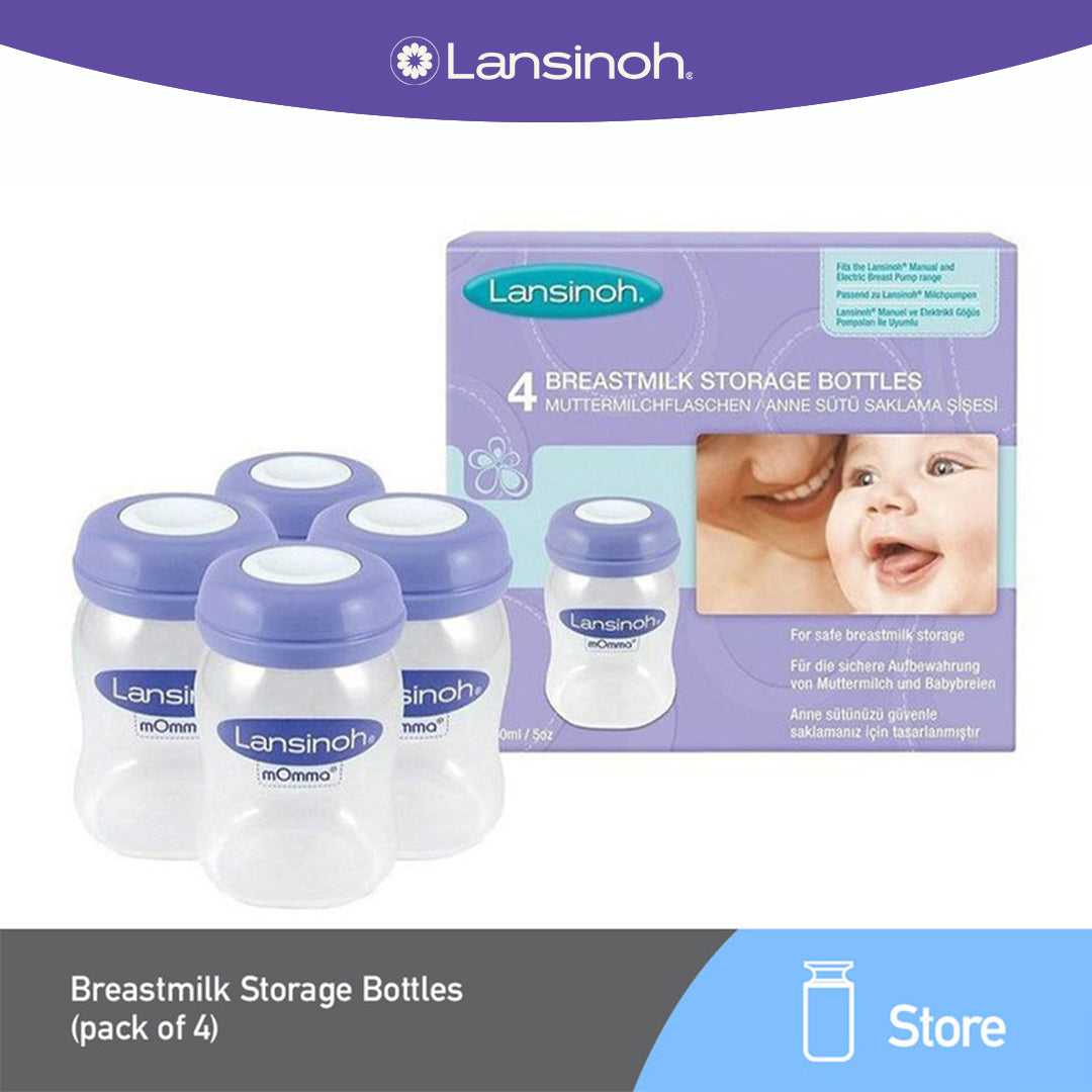Lansinoh BPS and BPA Free Breastmilk Storage Bottles (pack of 4)