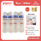 Pigeon Official - RPP Slimneck/Standard Feeding Blue Bottle Medium Flow, 240ml (Pack of 4). PP Material