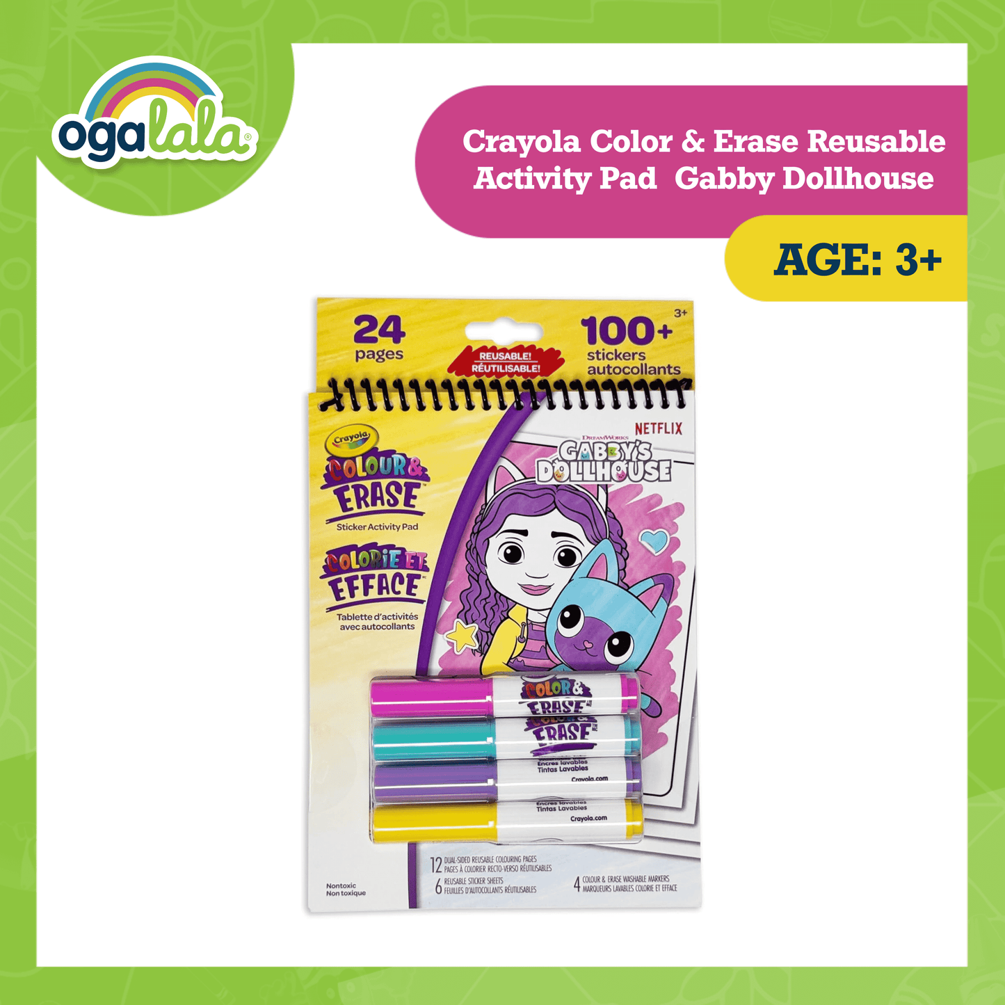 Crayola Color & Erase Reusable Activity Pad GABBY DOLLHOUSE