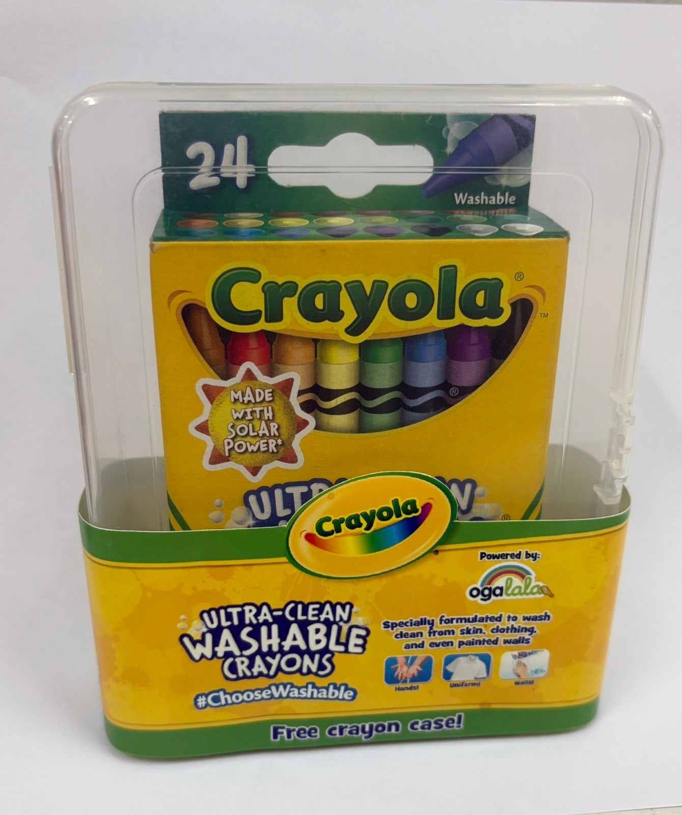 Crayola 24ct Ultra Clean Washable  Crayons With free case