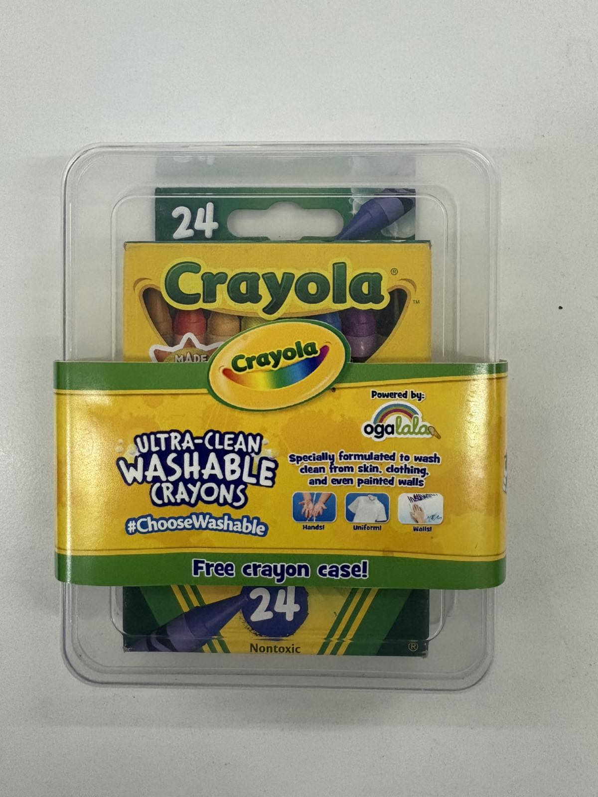Crayola 24ct Ultra Clean Washable  Crayons With free case