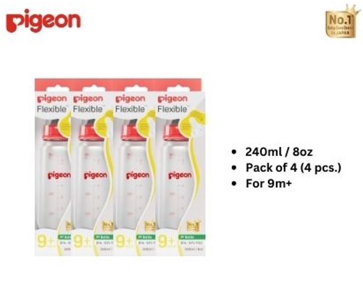 Pigeon RPP Red Bottle (L) 240ml Pack of 4