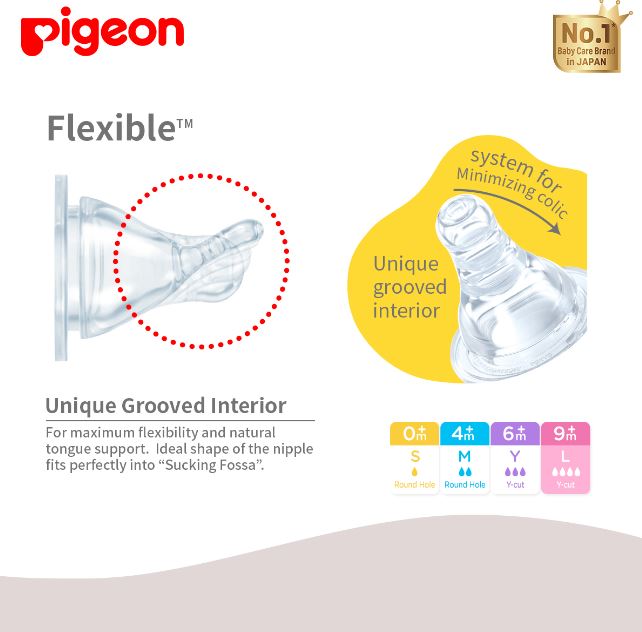 Pigeon Peristaltic Nipple (LL) 3pcs