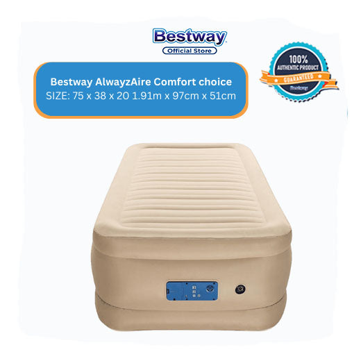 Bestway 75 x 38 x 20 1.91m x 97cm x 51cm AlwayzAire Comfort choice
