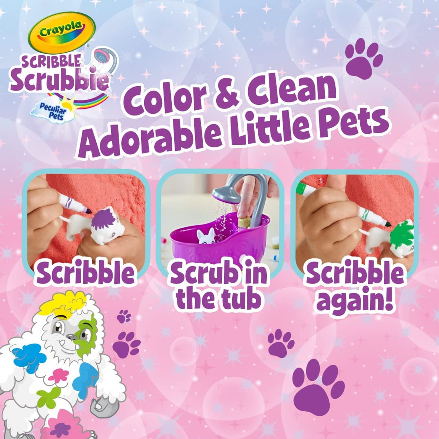 Crayola Scribble Scrubbie - Peculiar Pets Tub Playset