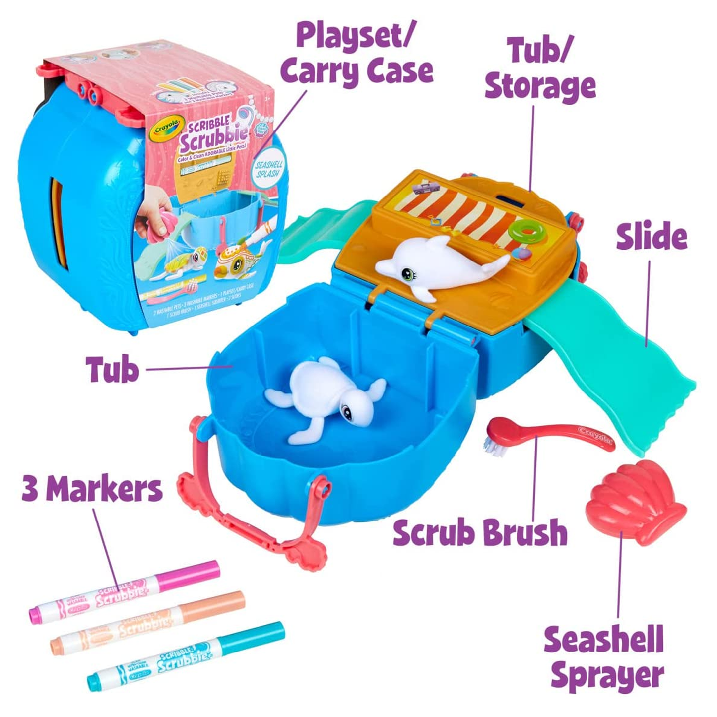 SCRIBBLE SCRUBBIE OCEAN PETS SET,6PK