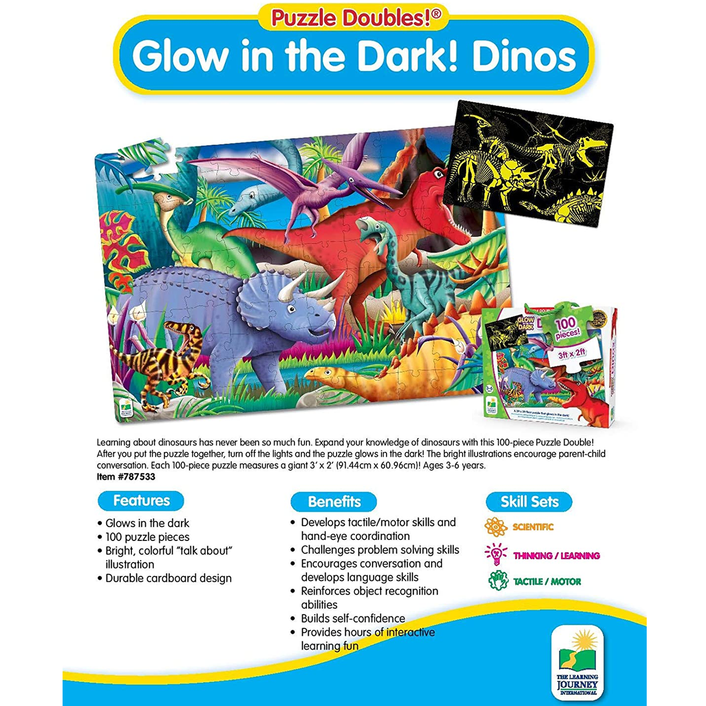 Puzzle Doubles Glow in the Dark Dino