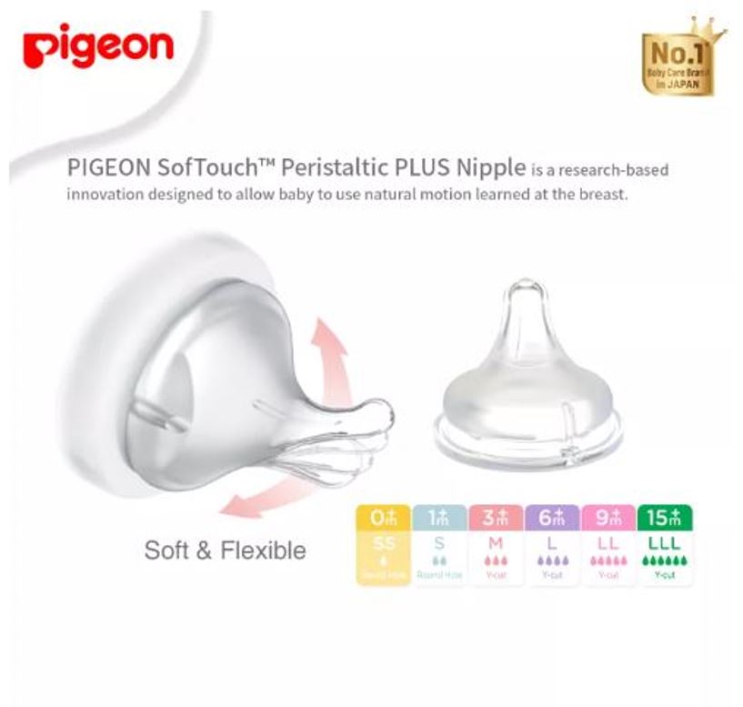 PIGEON SoftTouch Princess Nursing Bottle 240ml (Pink Twin Pack)